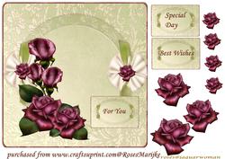 Roses in Purple and Green