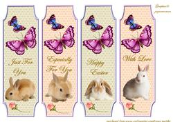 Cute Bunnys Bookmarks with Butterflies