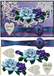 Bleu Roses Envelop Card