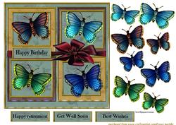 Vintage Butterflies Male Card