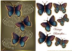 Vintage Butterflie Kisses - envelop Card