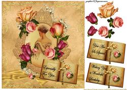 Beautiful Vintage Lady with Roses -
