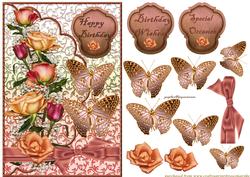 Envelop Roses and Butterflies