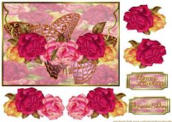 Beautiful Vintage Roses Envelop