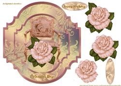 Vintage Chair,scallop with Rose