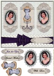 Vintage Cameo Bleu Grey Beauty