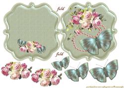 Shaped Card Butterflie and Roses
