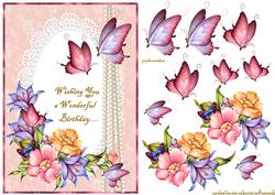 Pearls.lace and Butterlies Floral Beauty