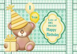One Year Happy Birthday Bear