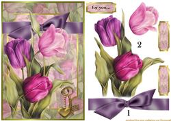 Vintage Tulips in Purple -