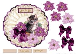 Vintage Kitten in Purple
