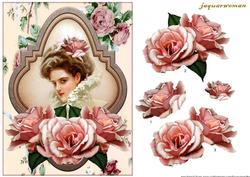 Vintage Lady with Roses