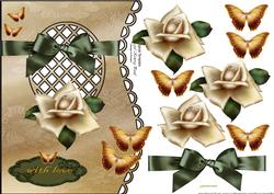 Scallop S Roses and Butterflies