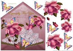 Lace Fan Roses and Butterflies3