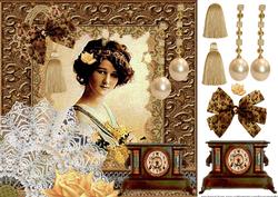 Vintage Lady in Gold Frame