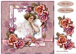 Victorian Vintage Lady with Roses