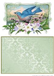Vintage Bird in Floral Frame