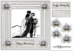 Vintage Wedding Silver Roses