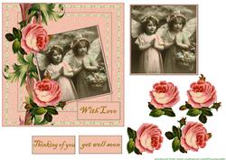 Vintage Girls with Roses