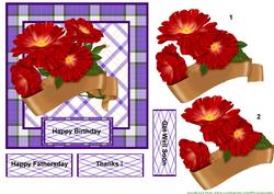 Birthday Male Card Butterflies and Flowers