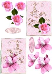 Two Floral Cards in Pink