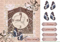 Art Deco Clock Male Card