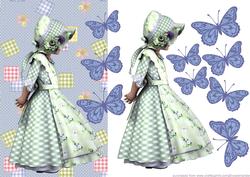 Bonnet Girl3 Patchwork and Butterflies