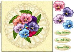 Pansy Parade in Cream Lace