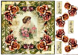 Vintage Beauty Antique Papers and Roses