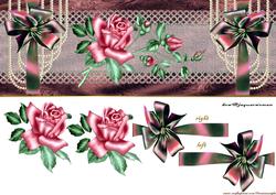 Lace , Roses, Large Dl Card