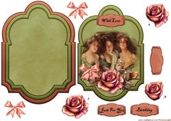 Vintage Ladys Antique Roses