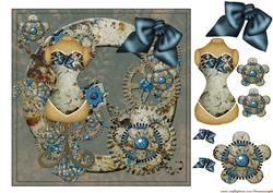 Steampunk Vintage Bleu