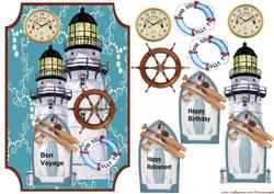 Nautic Men Vintage Card Bon Voyage