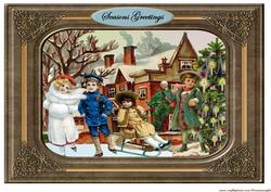 Vintagea4 Christmas Snowscene Collage