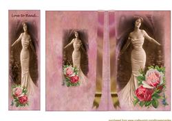 Vintage Lady Shaped Card & Bookmark