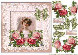 Vintage Lady in Soft Pink Lace