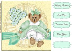 Girly Bear in Mint and Cream