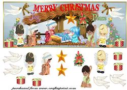 Large Dl Card Christmas Nativity