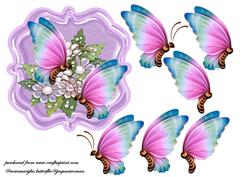 Butterflie on Lilac Satin