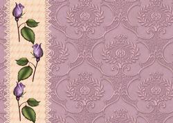 A4 Backing Paper Lavender Roses and Lace