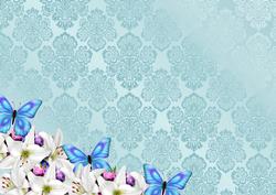Lillies in Bleu a 4 Background 2
