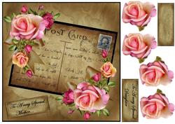 Vintage Postcard Roses Special Mother & Daughter