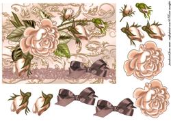 Vintage Roses on Brocade