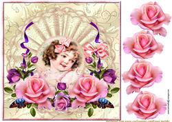 Sweet Vintage Girl Romantic Roses
