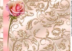 A4 Backing Paper Romantic Roses Brocade