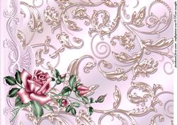 A4 Backing Paper Romantic Roses Brocade 2