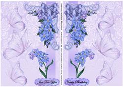 Toppers Floral Forget Me Nots & Butterflies