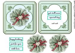 Frame Green Bow Birthday Card