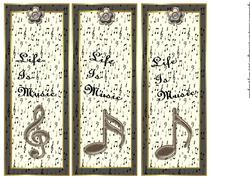 Life is Muscic Male Bookmarks/toppers