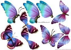 3D Large Butterflie Decoupage